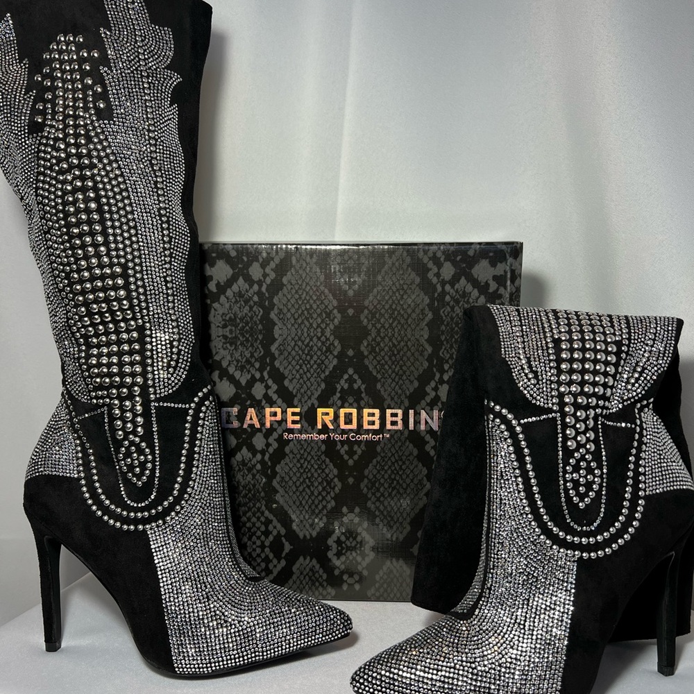Cape Robbin Black Olkley Cowboy Boots Size 7